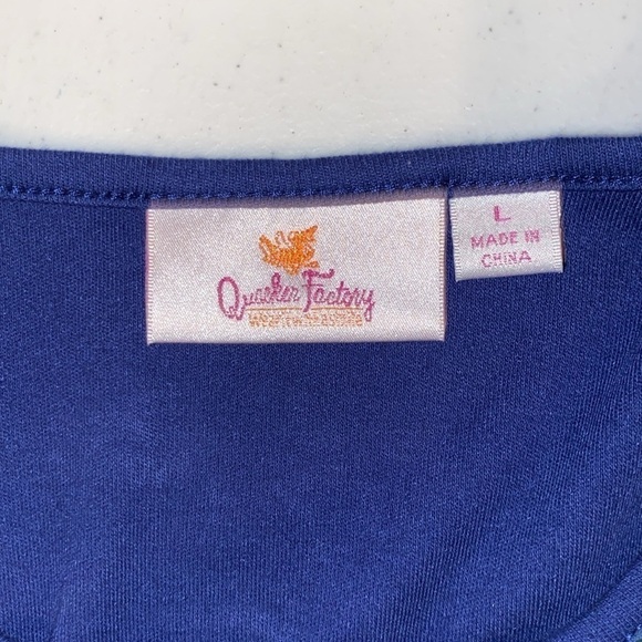 Quacker factory women’s three-quarter sleeve shirt size large - Picture 4 of 8